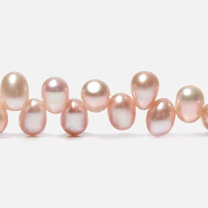 5x7mm Pink Top Drilled Oval Freshwater Pearls 16 inch 77 pieces