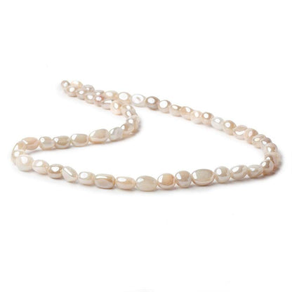 6x5-8x6mm Silver Mystic Creamy White Moonstone plain nuggets 16 inch 53 beads