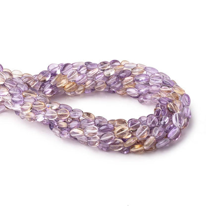 6x5-8x7mm Ametrine Plain Oval Beads 14 inch 44 pieces