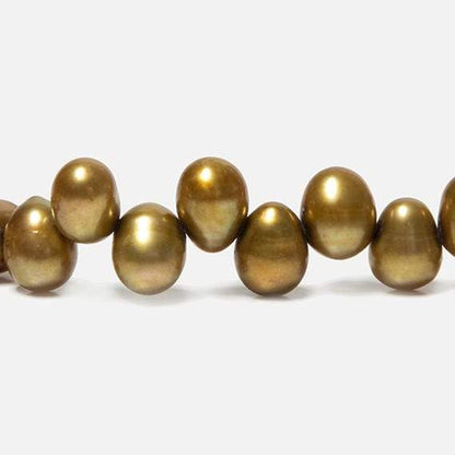 6x5-9x6mm Antique Gold Top Drilled Oval Freshwater Pearls 15.5 inch 77 pieces