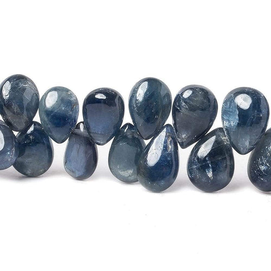 6x5-9x6mm Sapphire Plain Pear Beads 8 inch 65 pieces