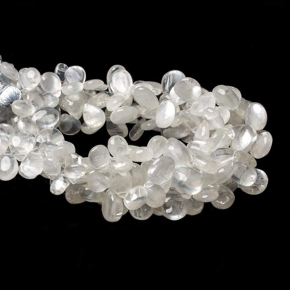 6x5-9x7mm Ceylon Moonstone plain pear beads 8 inch 56 pieces A grade