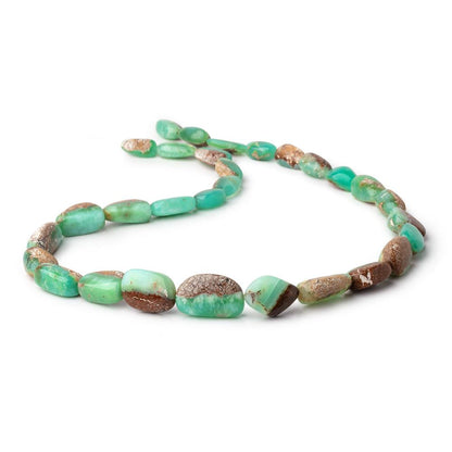 6x5.5-20x13mm Prase Opal Plain Nuggets with Matrix 18 inch 30 Beads