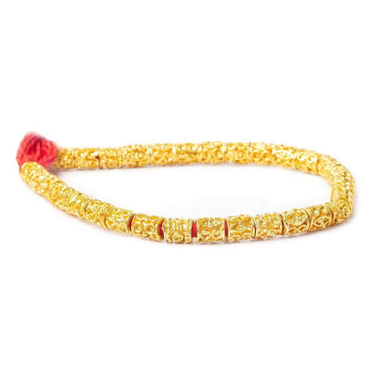 6x5mm 22kt Gold Plated Copper Bead Marquise and Circle Tube Large Hole 8 inch 33 pieces