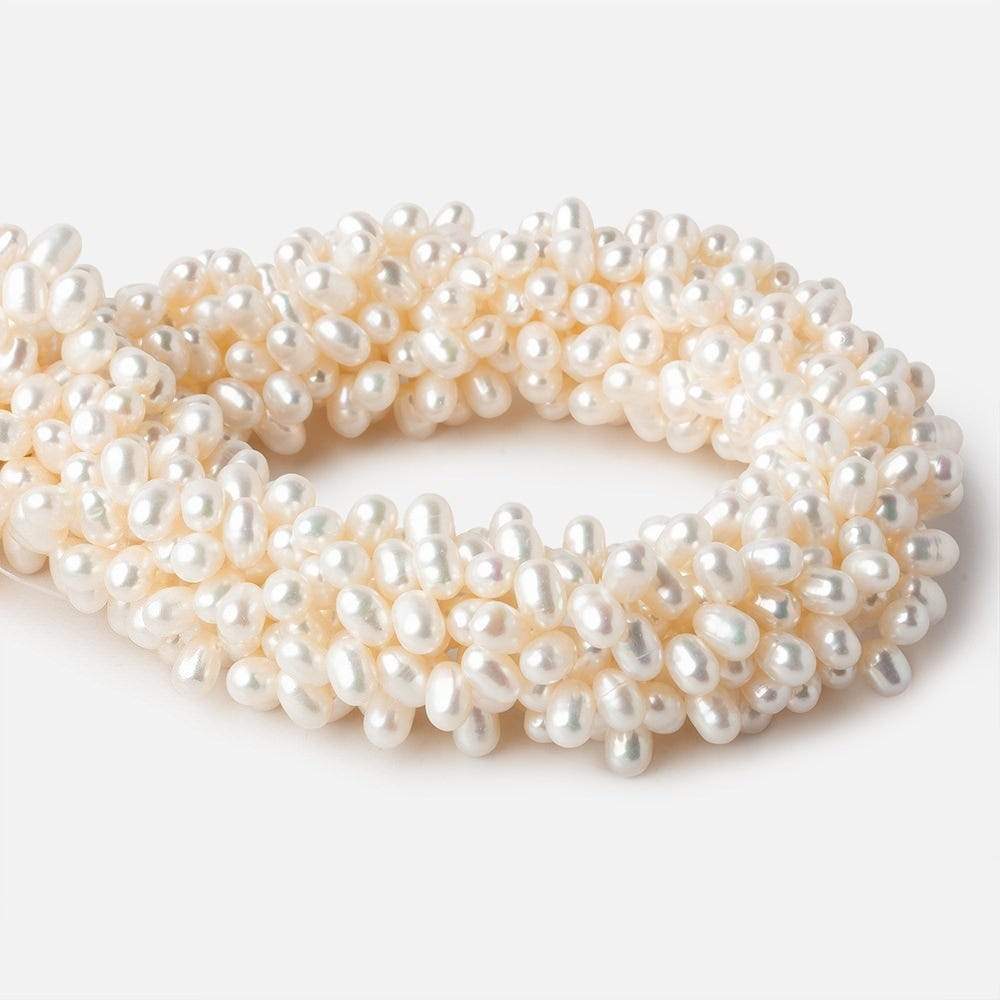 6x5mm Off White Top Drilled Oval Freshwater Pearls 15.5 inch 90 pieces AA