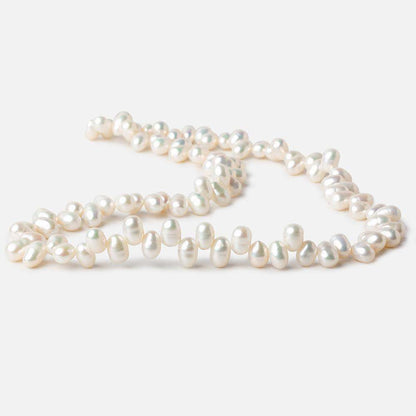 6x5mm Off White Top Drilled Oval Freshwater Pearls 15.5 inch 90 pieces AA