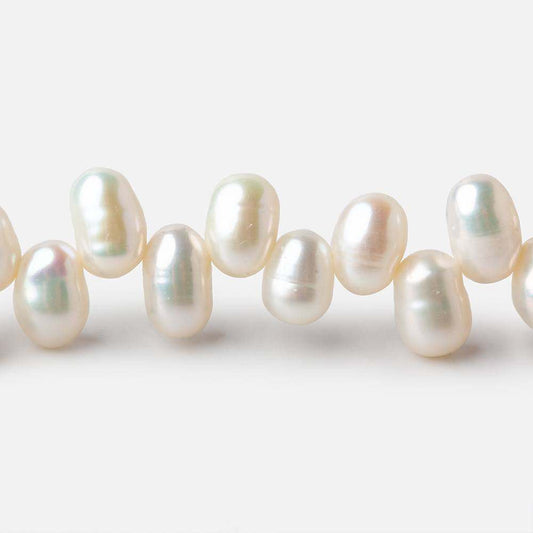 6x5mm Off White Top Drilled Oval Freshwater Pearls 15.5 inch 90 pieces AA