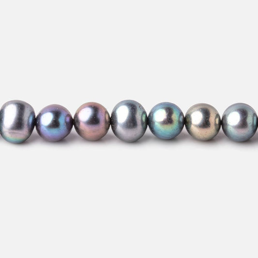 6x5mm Light Peacock Off Round Freshwater Pearls 16 inch 72 Beads