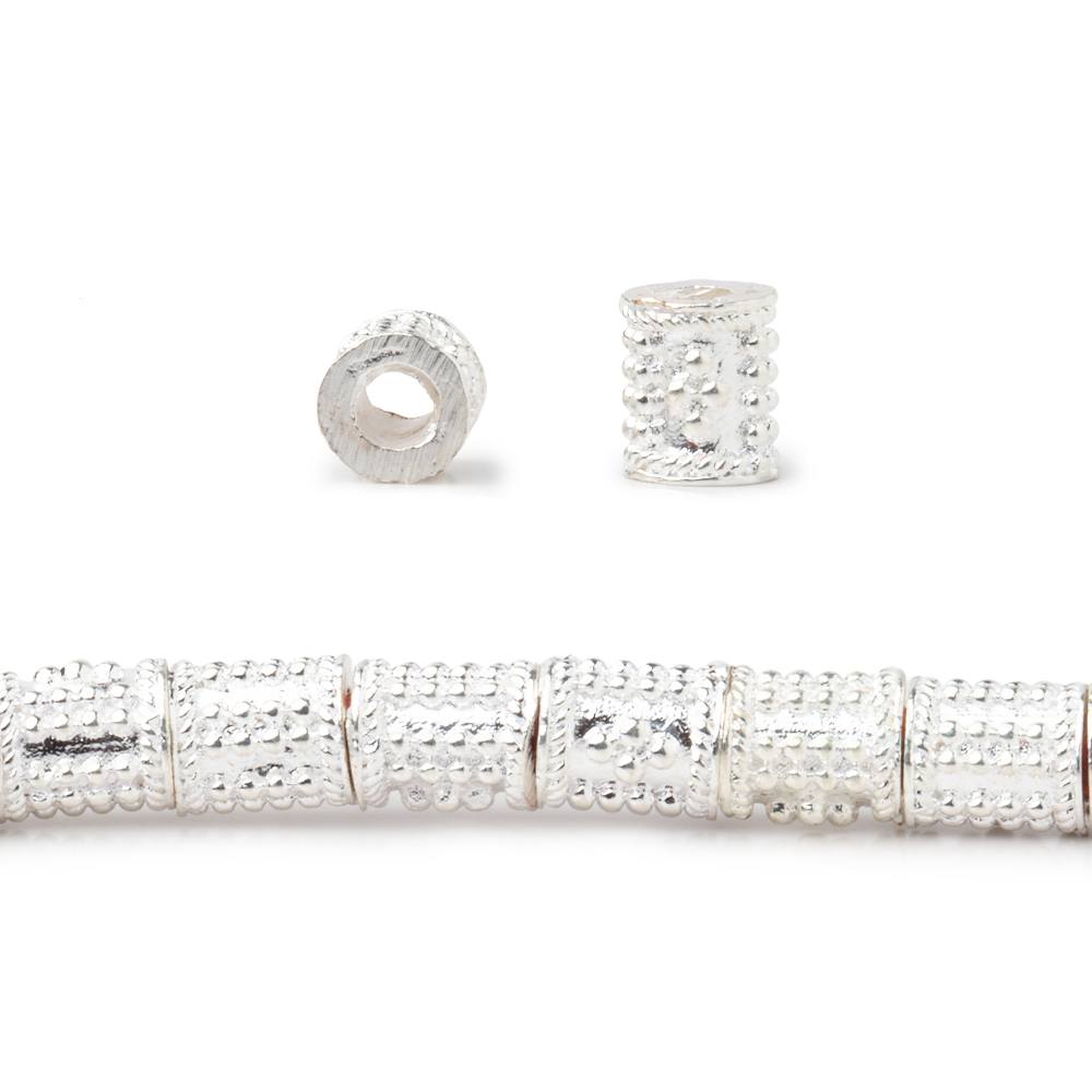 6x5mm Miligrain Dotted Design Tube Beads 8 inch 33 pieces