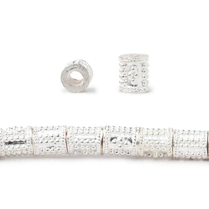 6x5mm Miligrain Dotted Design Tube Beads 8 inch 33 pieces