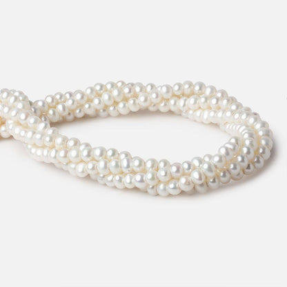 6x5mm Off White Off Round 2.5mm Large Hole Freshwater Pearl 85 pieces