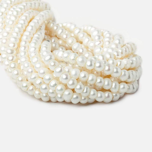 6x5mm Off White Off Round 2.5mm Large Hole Freshwater Pearl 85 pieces