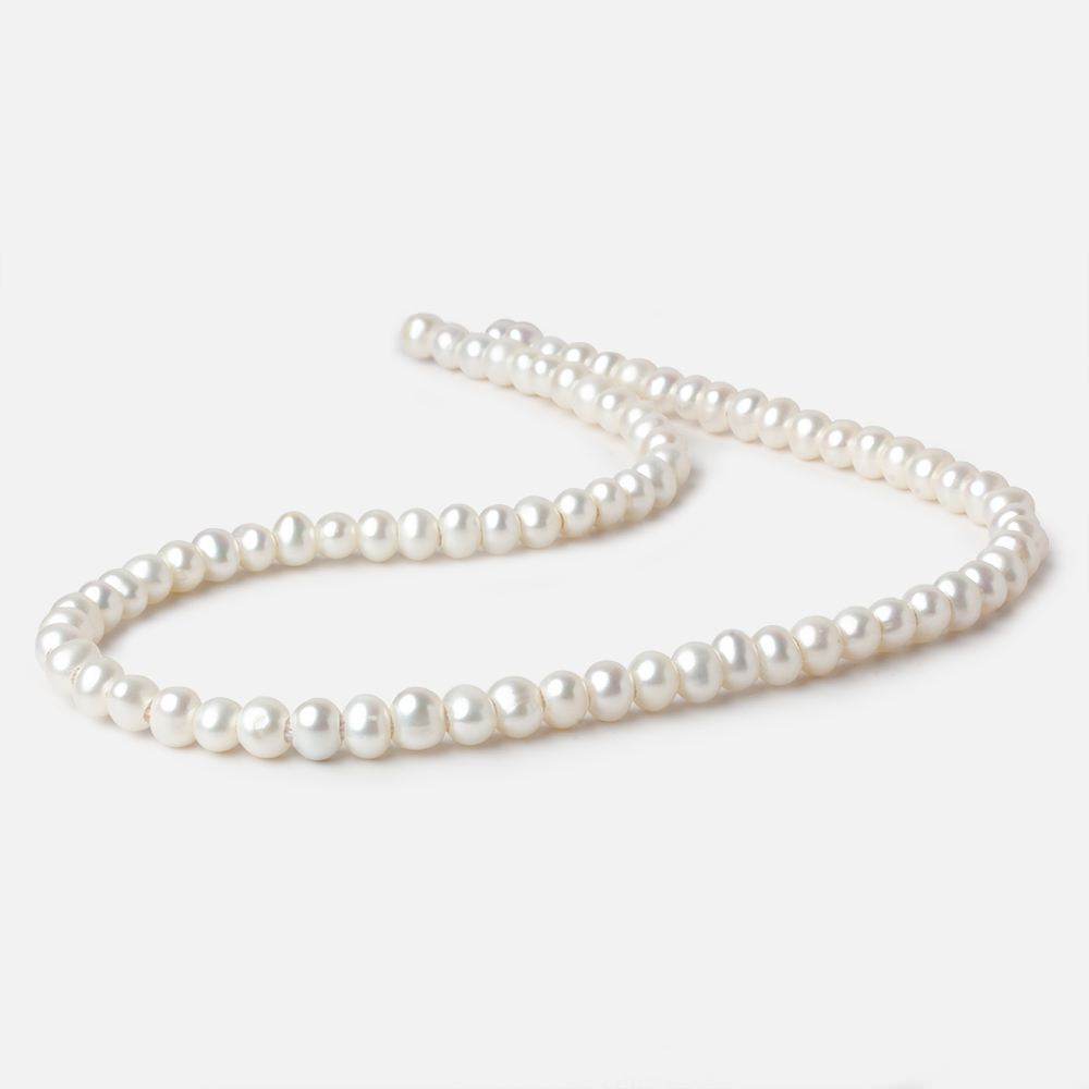 6x5mm Off White Off Round 2.5mm Large Hole Freshwater Pearl 85 pieces