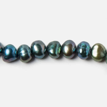 6x5mm Peacock Green Side Drilled Baroque Freshwater Pearls 16 inch 80 pieces