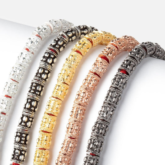 6x5mm Rain Drop Design Tube Beads 8 inch 33 pieces