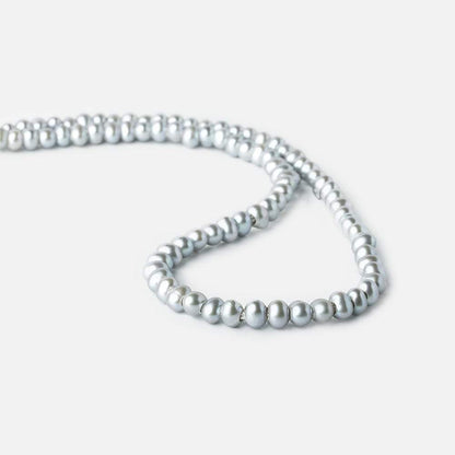 6x5mm Silver Off Round 2.5mm Large Hole Freshwater Pearl 85 pieces