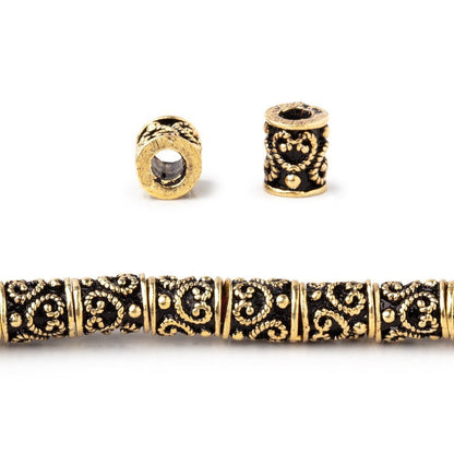 6x5mm Twisted Pretzel Design Tube Beads 8 inch 32 pieces