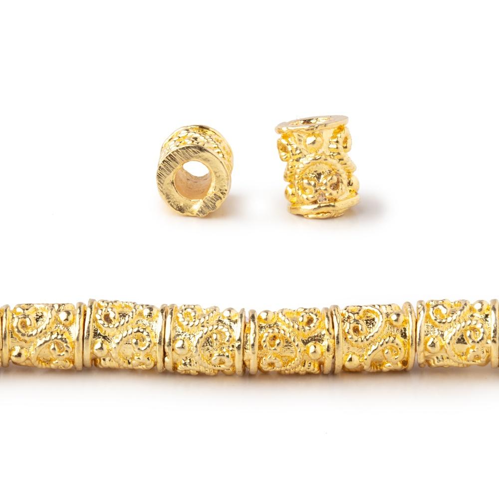 6x5mm Twisted Pretzel Design Tube Beads 8 inch 32 pieces