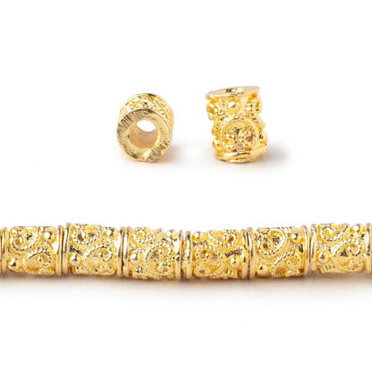 6x5mm Twisted Pretzel Design Tube Beads 8 inch 32 pieces