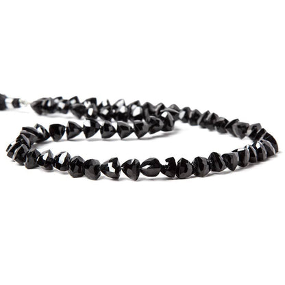 6x6-9x9mm Black Spinel Straight Drilled Trillion Beads 15 inch 52 pieces