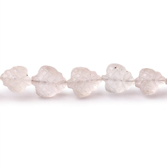 6x6-10x9mm Morganite Carved Fancy Shaped Beads 7.5 inch 23 pieces