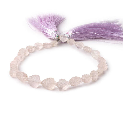 6x6-10x9mm Morganite Carved Fancy Shaped Beads 7.5 inch 23 pieces