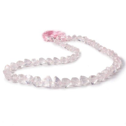 6x6-12x12mm Rose Quartz faceted trillion beads 16 inch 54 pieces A