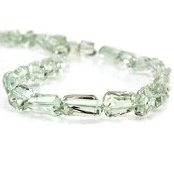 6x6-14x10mm Prasiolite Faceted Nugget Beads 14 inch 43 pieces