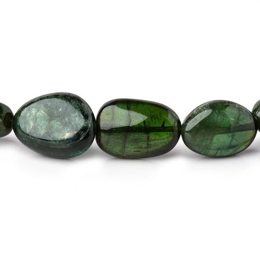 6x6-15x11mm Green Tourmaline Plain Nugget Beads 16 inch 38 pieces