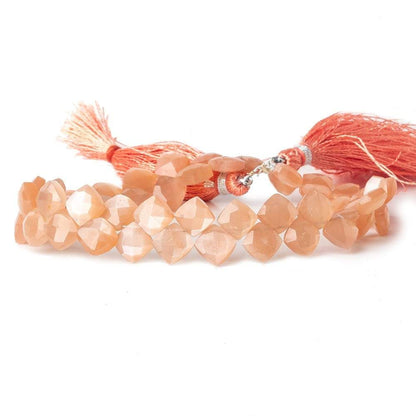 6x6-6.5x6.5mm Angel Skin Peach Moonstone faceted pillow beads 7.5 inch 50 pieces A