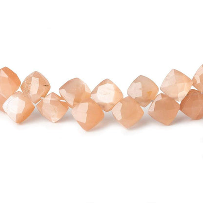 6x6-6.5x6.5mm Angel Skin Peach Moonstone faceted pillow beads 7.5 inch 50 pieces A