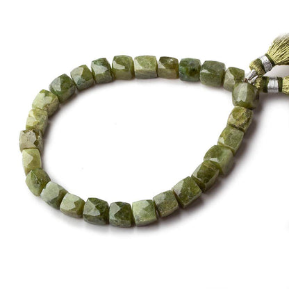 6x6-7x7mm Idocrase Faceted Cube Beads 8 inch 27 pieces