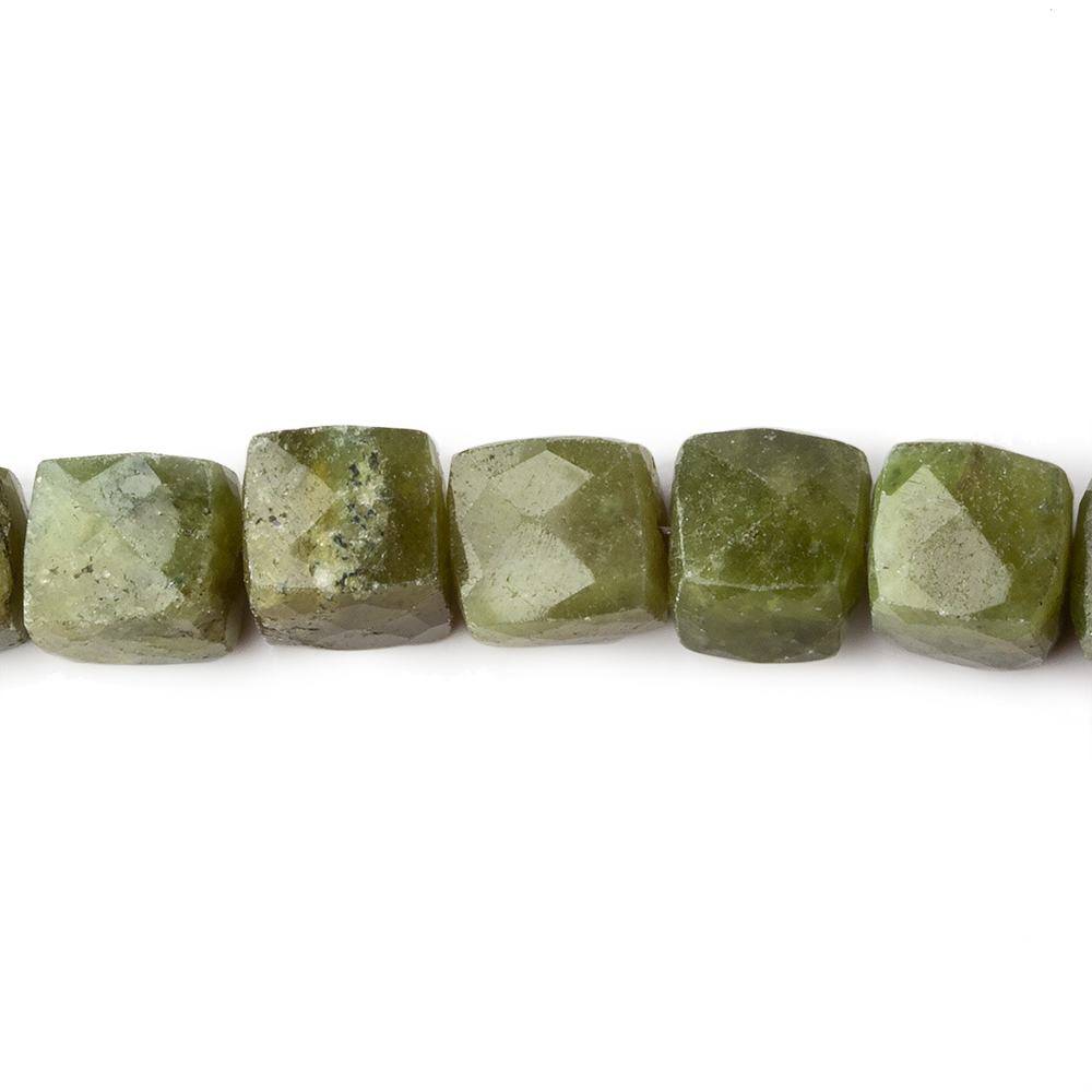 6x6-7x7mm Idocrase Faceted Cube Beads 8 inch 27 pieces