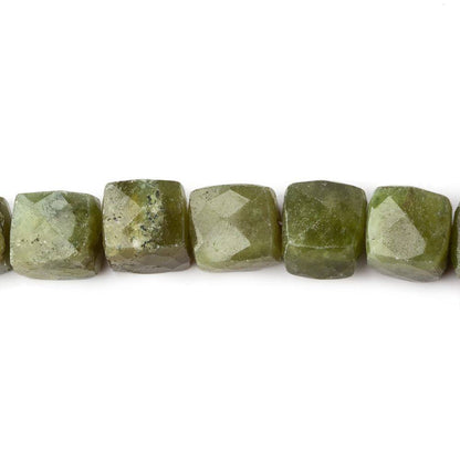 6x6-7x7mm Idocrase Faceted Cube Beads 8 inch 27 pieces