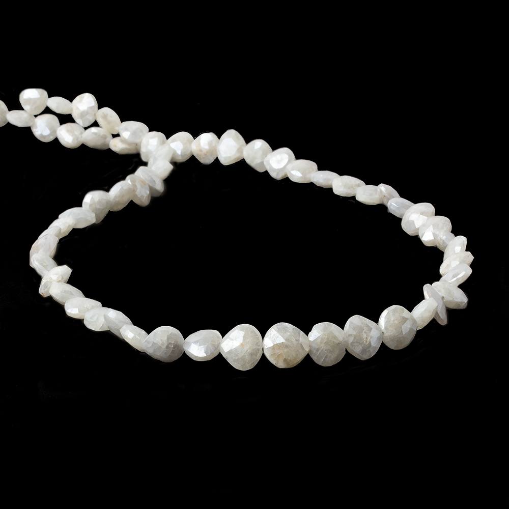 6x6-7x7mm Mystic Pearly White Quartz faceted hearts 16 inch 63 pieces