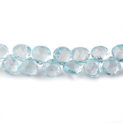 6x6-7x7mm Sky Blue Topaz Faceted Heart Briolettes 7 inch 48 pieces AAA