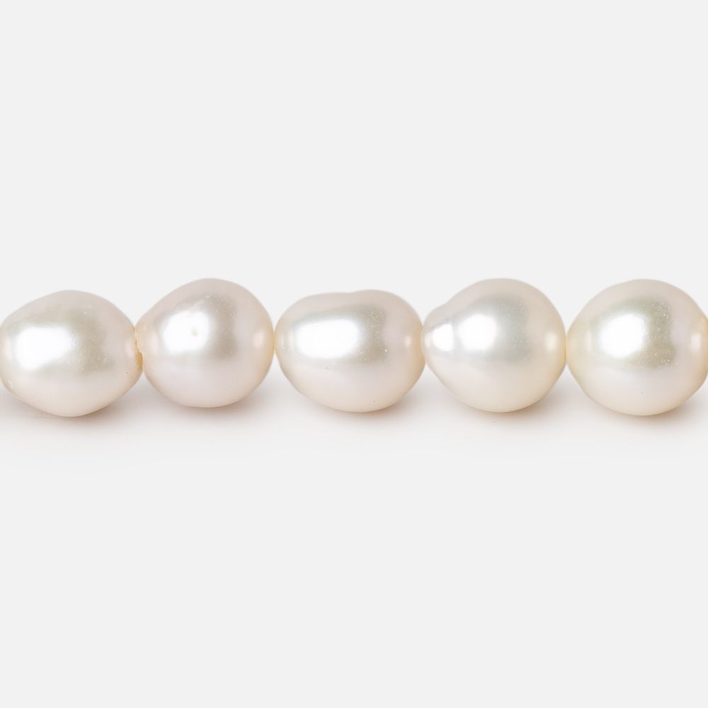 6x6-8x6.5mm White Petite Ultra Baroque Freshwater Pearls 16 inch 57 pieces
