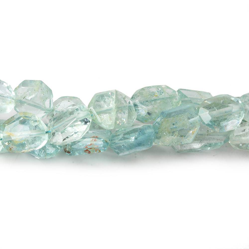 6x6-8x6mm Natural Aquamarine Faceted Nugget Beads 16 inch 50 pieces