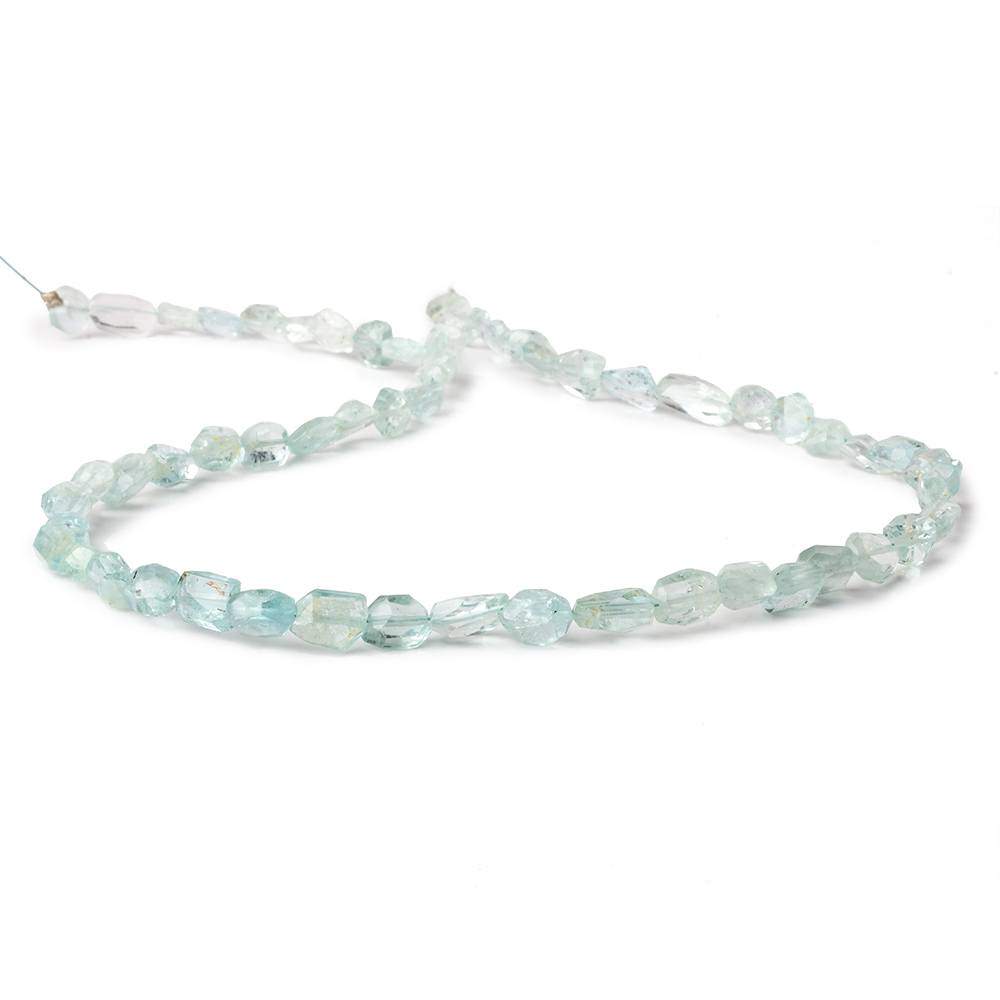 6x6-8x6mm Natural Aquamarine Faceted Nugget Beads 16 inch 50 pieces