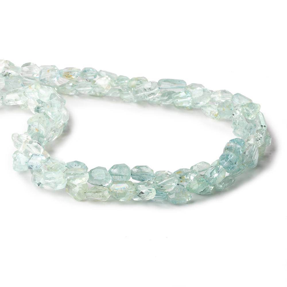 6x6-8x6mm Natural Aquamarine Faceted Nugget Beads 16 inch 50 pieces