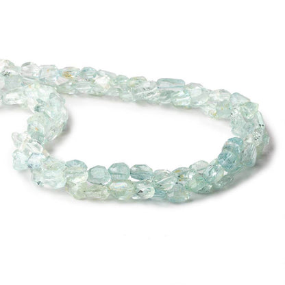 6x6-8x6mm Natural Aquamarine Faceted Nugget Beads 16 inch 50 pieces