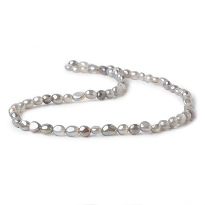 6mm Silver Mystic Platinum Grey Moonstone plain nuggets 16 inch 58 beads