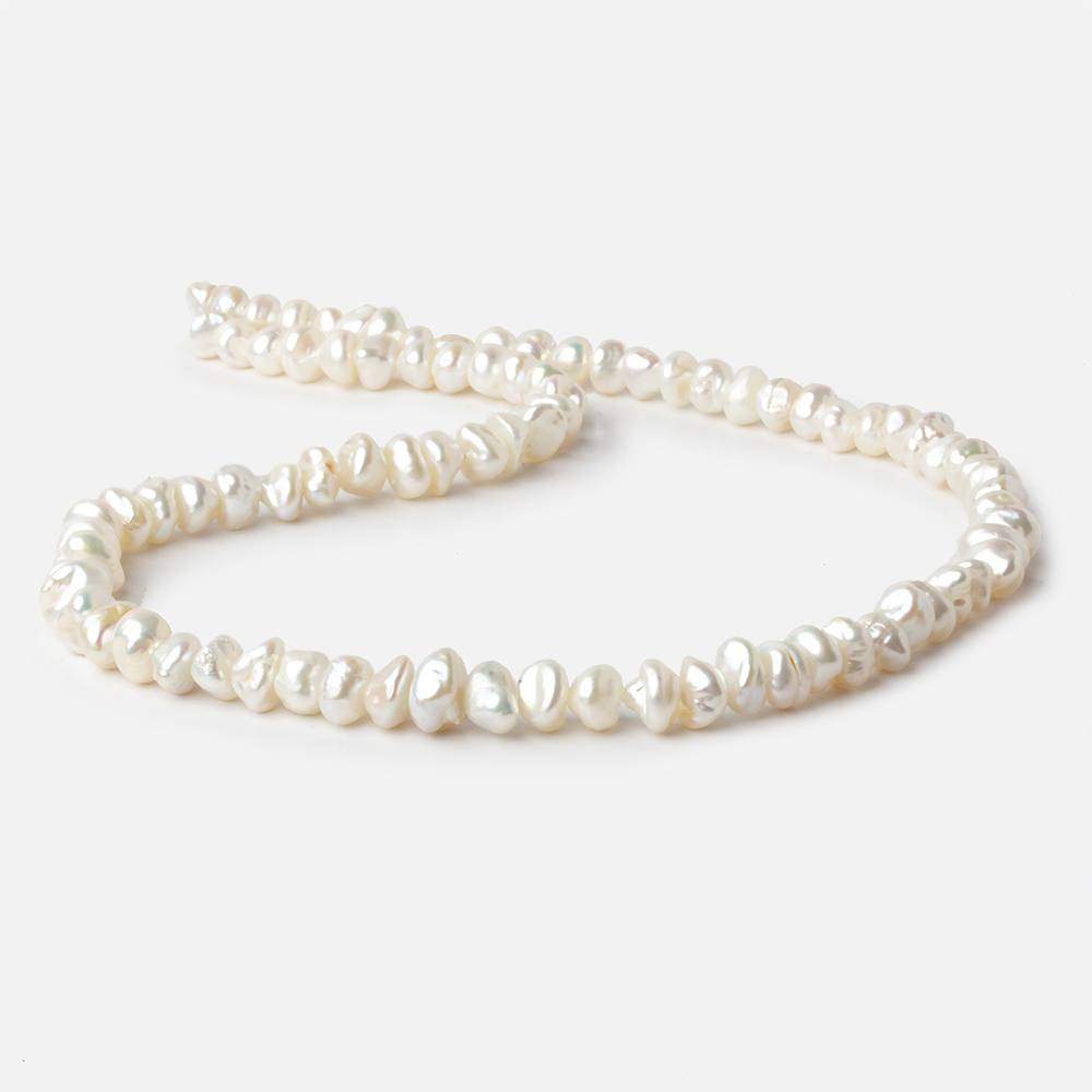 6-7mm White Center Drilled Keshi Freshwater Pearl 15.5 inch 85 pieces