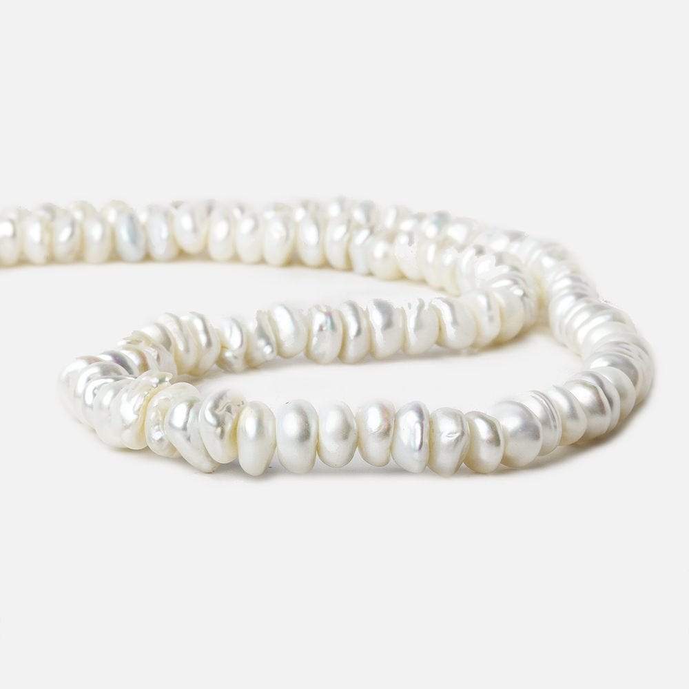 6-7mm White Center Drilled Keshi Freshwater Pearl 15.5 inch 85 pieces