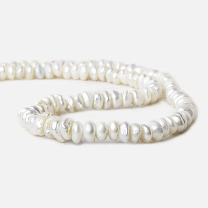 6-7mm White Center Drilled Keshi Freshwater Pearl 15.5 inch 85 pieces