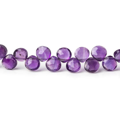 6x6 Dark Amethyst faceted heart beads 8 inch 53 pieces