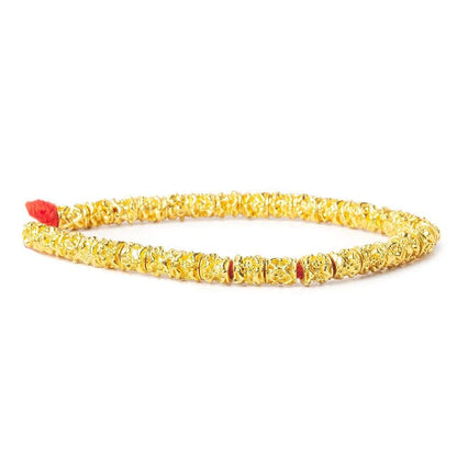 6x6mm 22kt Gold Plated Copper Bead Nugget Tube Large Hole8 inch 34 pieces