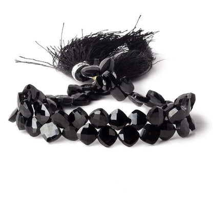 6x6mm Black Spinel faceted pillow beads 7.5 inch 50 pieces A