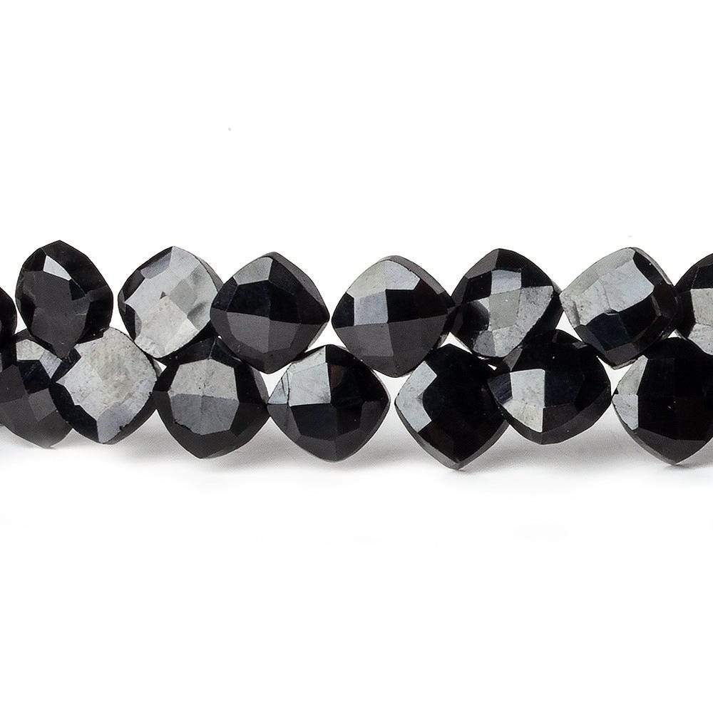 6x6mm Black Spinel faceted pillow beads 7.5 inch 50 pieces A