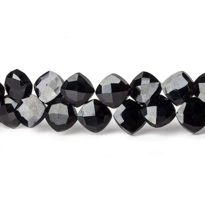 6x6mm Black Spinel faceted pillow beads 7.5 inch 50 pieces A